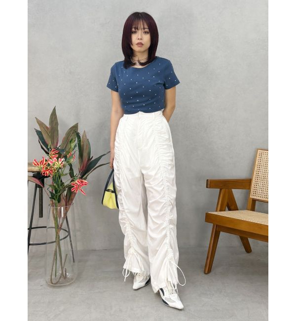 EVRIS「ラインストーンコンパクトＴシャツ」|Tシャツ・カットソー|