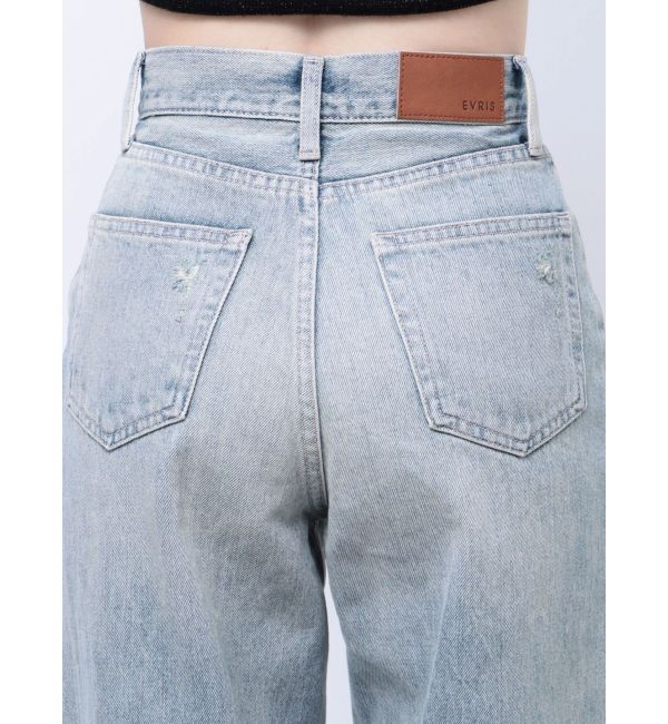 EVRIS「ダメージワイドデニムパンツ」|デニム|