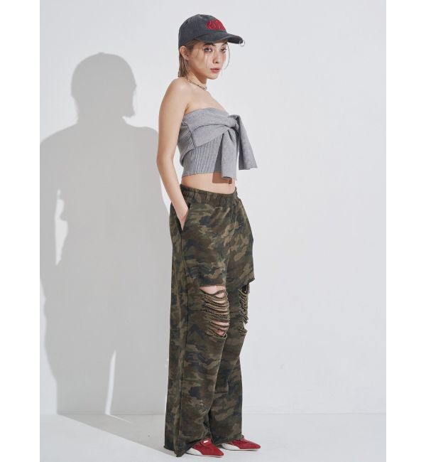 EVRIS「ハードダメージカモフラスウェットパンツ」|その他|