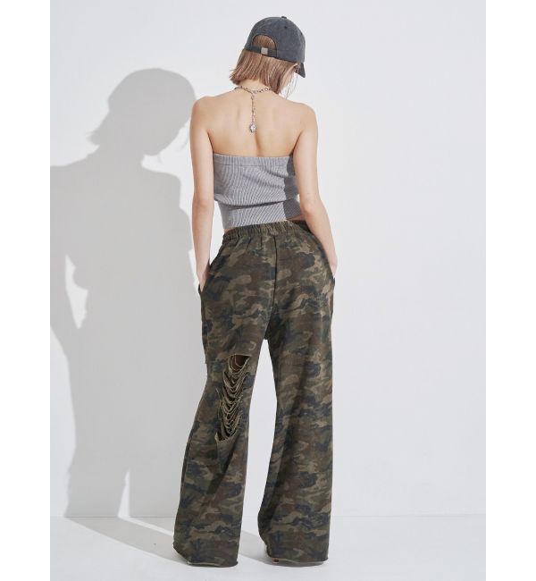 EVRIS「ハードダメージカモフラスウェットパンツ」|その他|