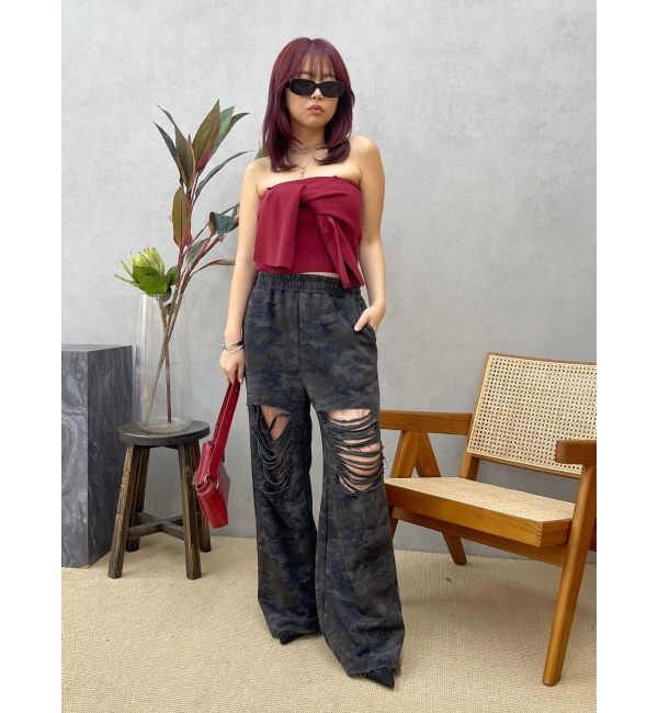 EVRIS「ハードダメージカモフラスウェットパンツ」|その他|