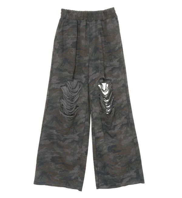 EVRIS「ハードダメージカモフラスウェットパンツ」|その他|