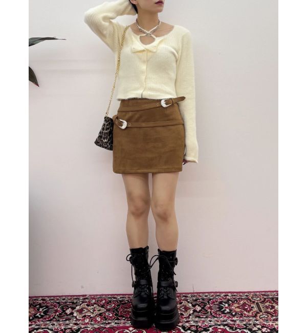 EVRIS「ダブルバックルベルトミニスカート」|スカート|