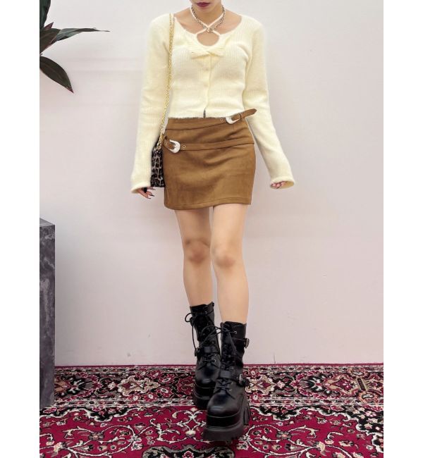 EVRIS「ダブルバックルベルトミニスカート」|スカート|