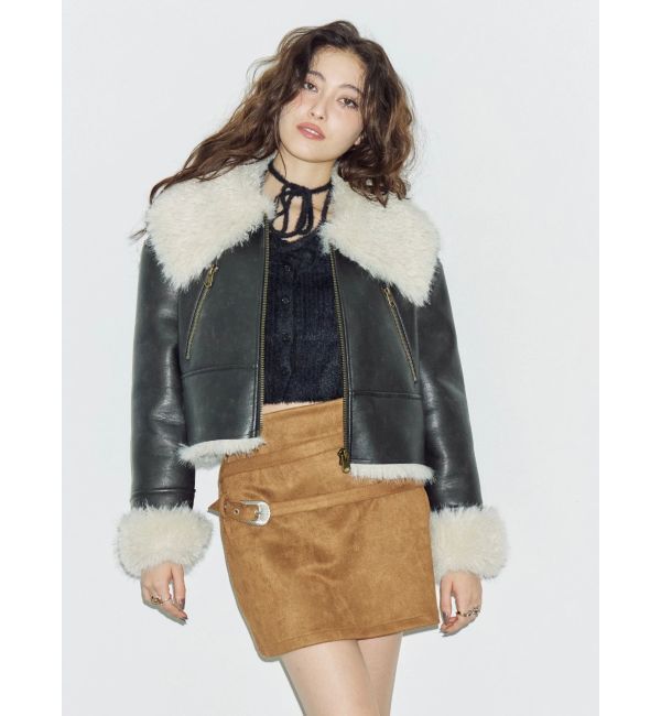 EVRIS「ダブルバックルベルトミニスカート」|スカート|