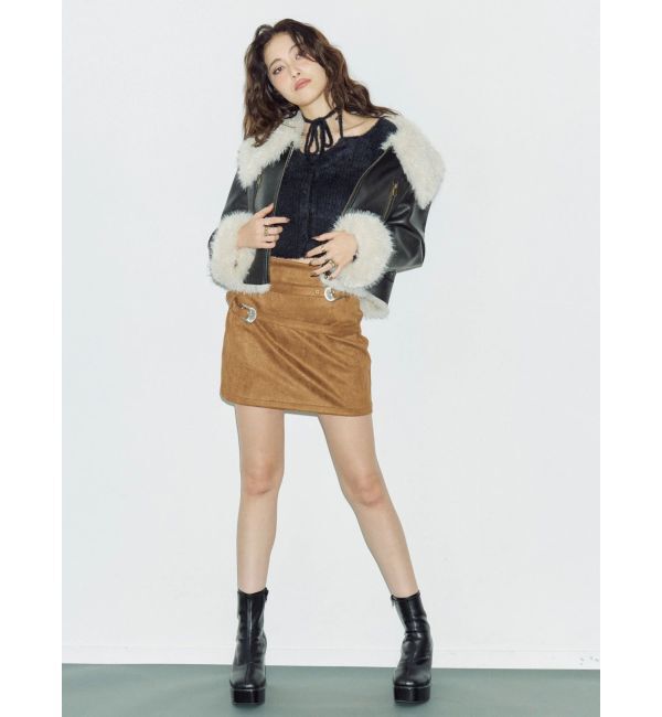 EVRIS「ダブルバックルベルトミニスカート」|スカート|