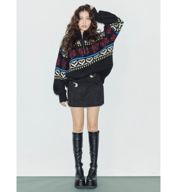 EVRIS「ダブルバックルベルトミニスカート」|スカート|