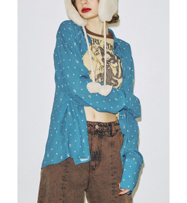 jouetie「ドットパターンシャツ」|シャツ・ブラウス|ブルー