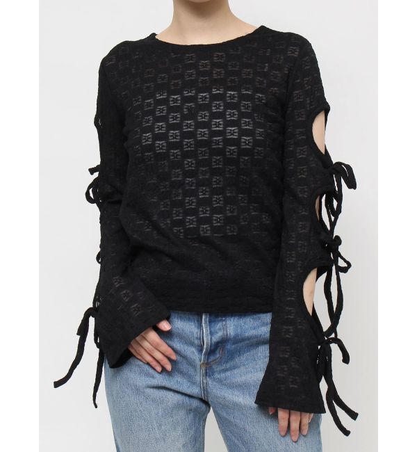 jouetie「レースリボンフレアスリーブトップス」|Tシャツ・カットソー|