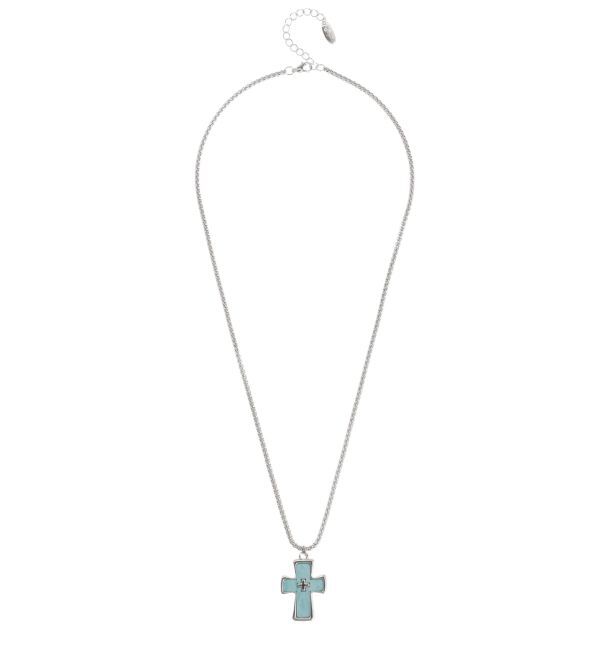 jouetie「クロスモチーフネックレス」|ネックレス|ブルー