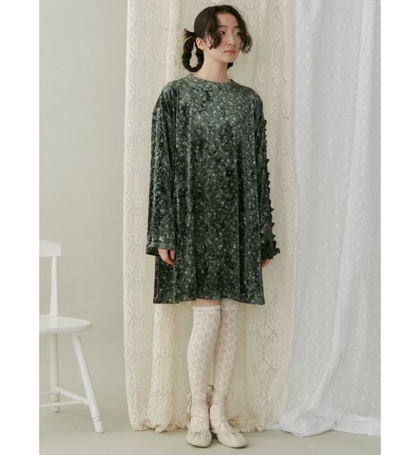 merry jenny「flowerベロアミニワンピース」|ワンピース|