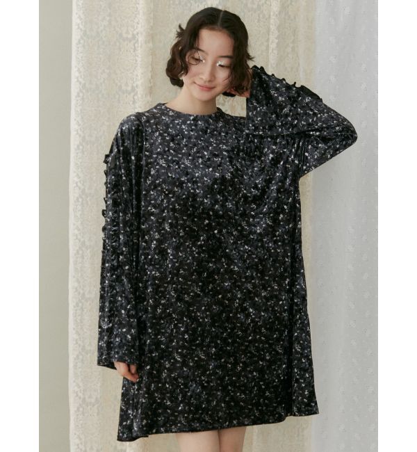 merry jenny「flowerベロアミニワンピース」|ワンピース|