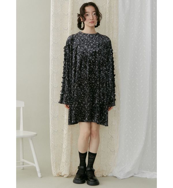 merry jenny「flowerベロアミニワンピース」|ワンピース|