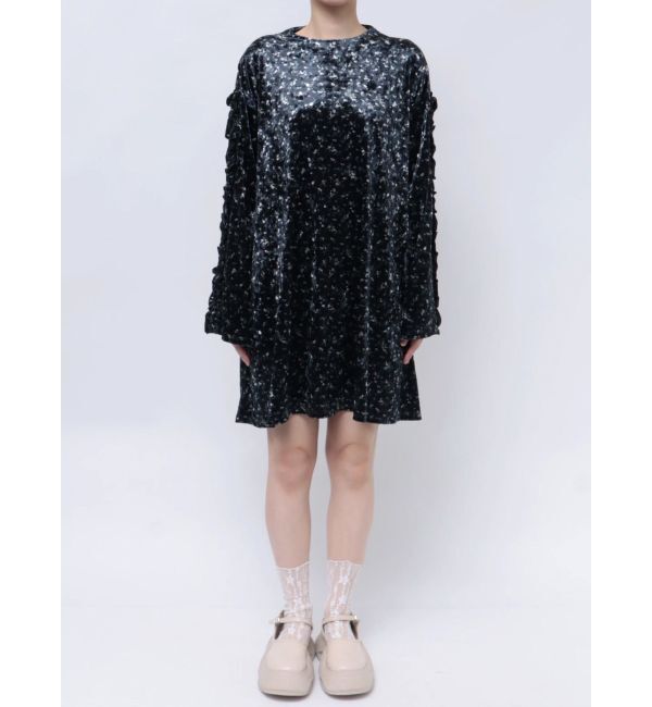 merry jenny「flowerベロアミニワンピース」|ワンピース|