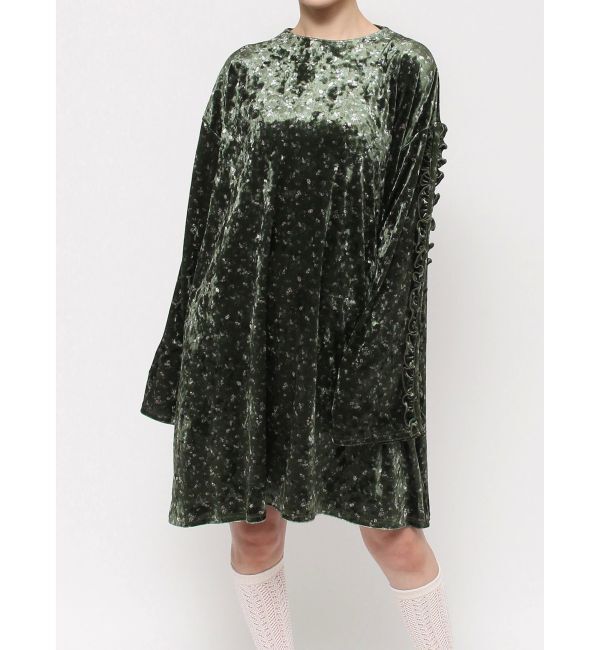 merry jenny「flowerベロアミニワンピース」|ワンピース|