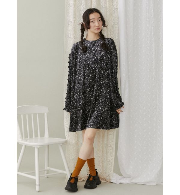 merry jenny「flowerベロアミニワンピース」|ワンピース|