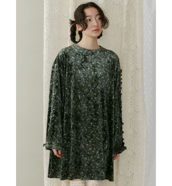 merry jenny「flowerベロアミニワンピース」|ワンピース|