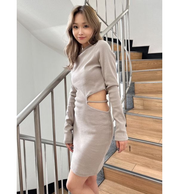 GYDA「サイドベルト OPEN ミニワンピース」|ワンピース|