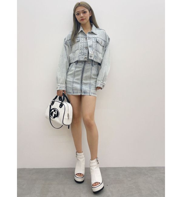 GYDA「フロントZIPタイトデニムワンピース」|ワンピース|