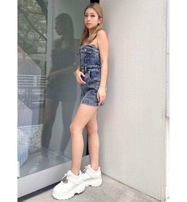 GYDA「フロントZIPタイトデニムワンピース」|ワンピース|