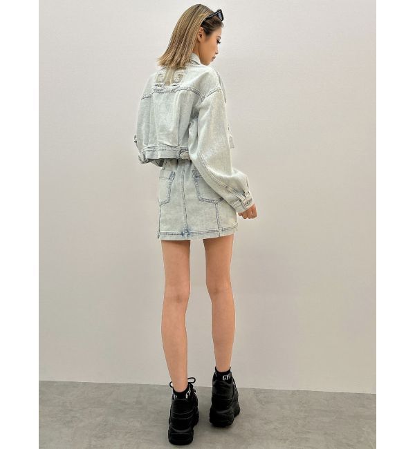 GYDA「フロントZIPタイトデニムワンピース」|ワンピース|