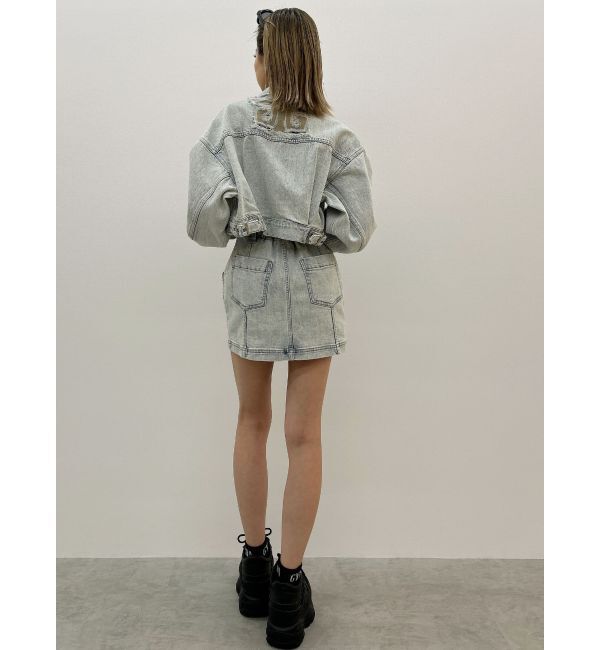 GYDA「フロントZIPタイトデニムワンピース」|ワンピース|