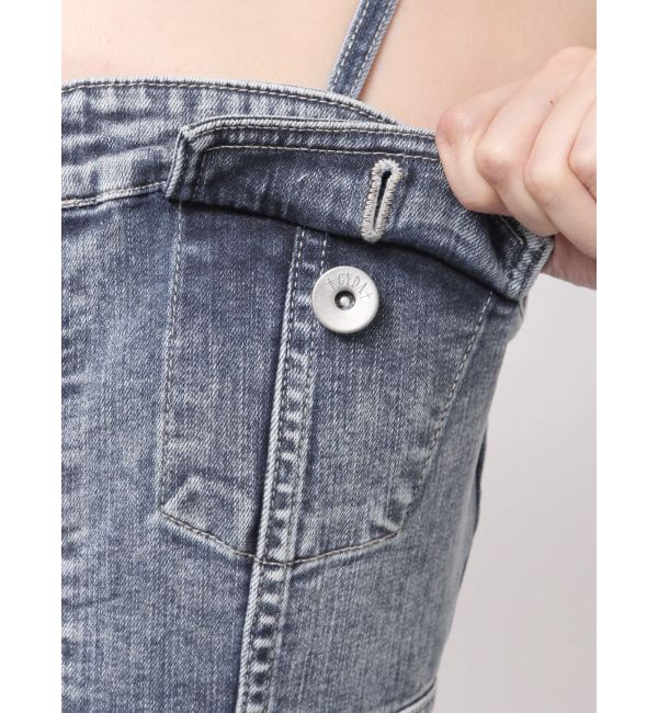 GYDA「フロントZIPタイトデニムワンピース」|ワンピース|