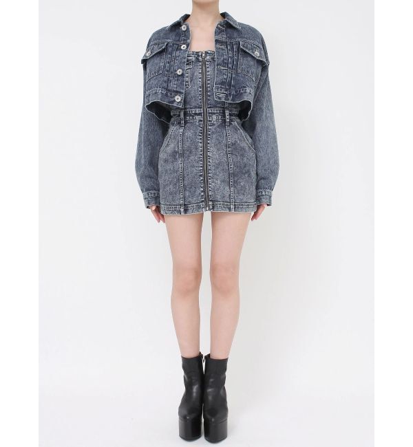 GYDA「フロントZIPタイトデニムワンピース」|ワンピース|