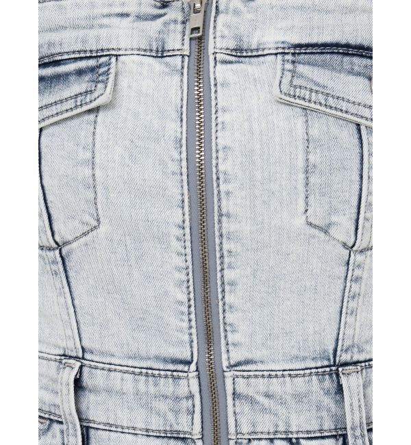 GYDA「フロントZIPタイトデニムワンピース」|ワンピース|