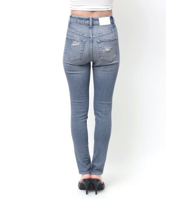 GYDA「ハイウエストcut out poketダメージスキニーデニムパンツ」|デニム|