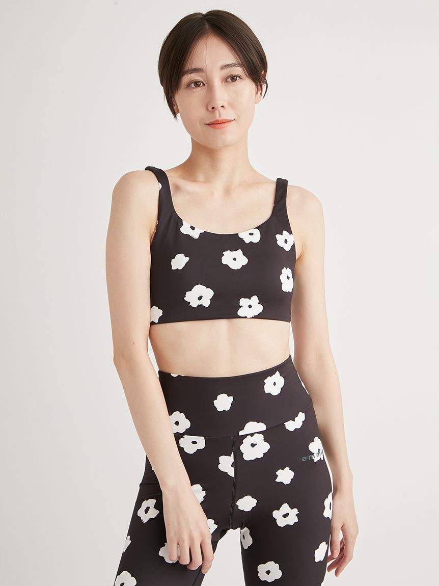 emmi yoga「カモミール柄ブラトップ」|その他|BLK