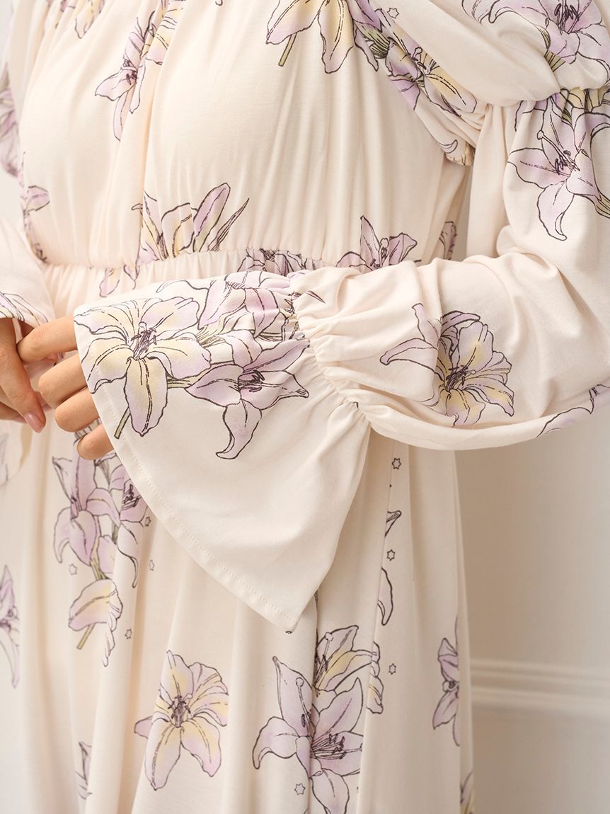 gelato pique「【MUCHA】リリー柄カップインワンピース」|ルームウェア|