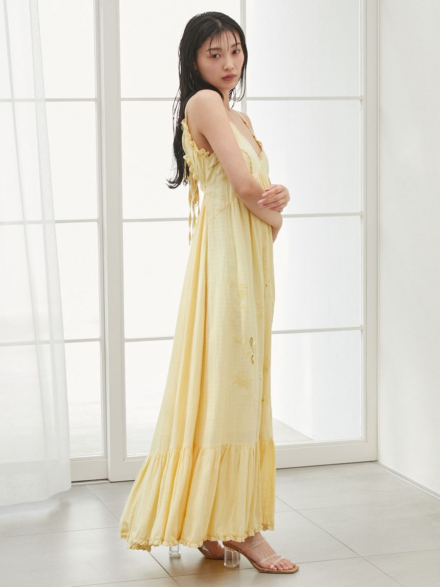 SNIDEL「フラワーエンブロイダリーマキシワンピース」|ワンピース|