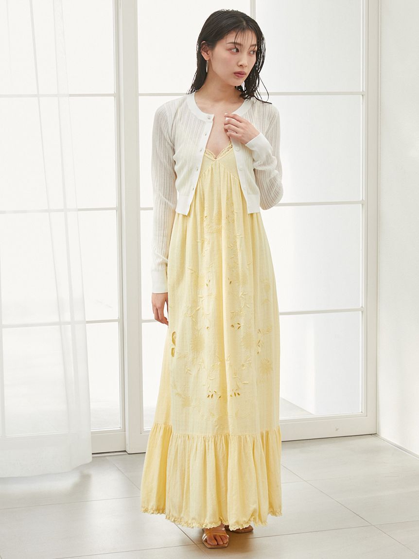 SNIDEL「フラワーエンブロイダリーマキシワンピース」|ワンピース|