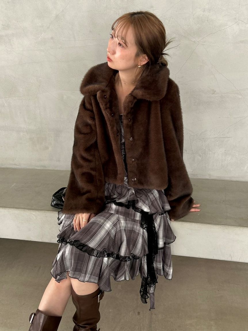 SNIDEL「ラッフルバリエキャミミニワンピース」|ワンピース|