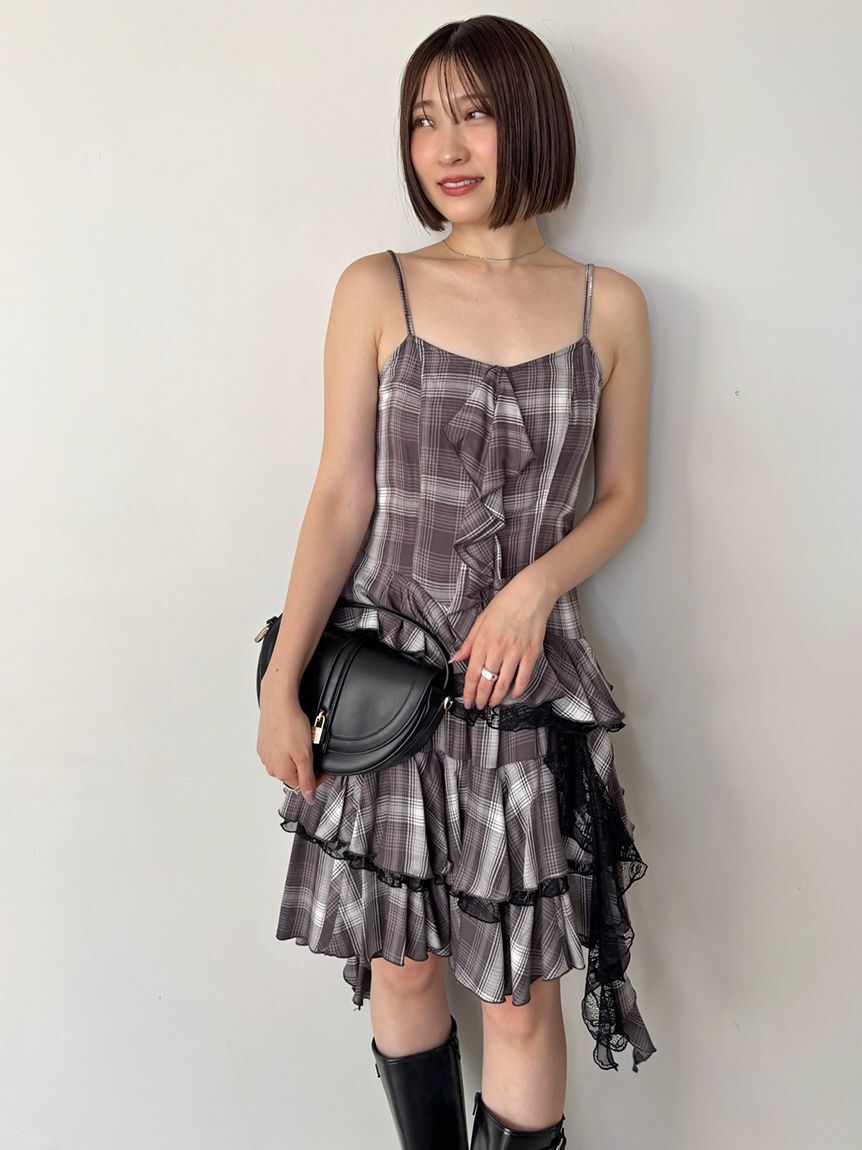 SNIDEL「ラッフルバリエキャミミニワンピース」|ワンピース|