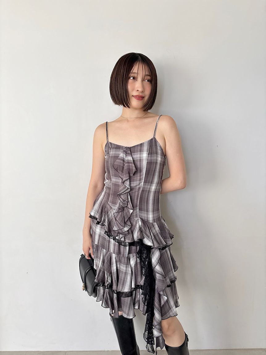 SNIDEL「ラッフルバリエキャミミニワンピース」|ワンピース|