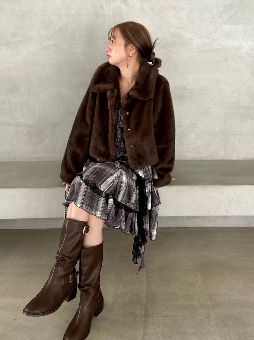 SNIDEL「ラッフルバリエキャミミニワンピース」|ワンピース|