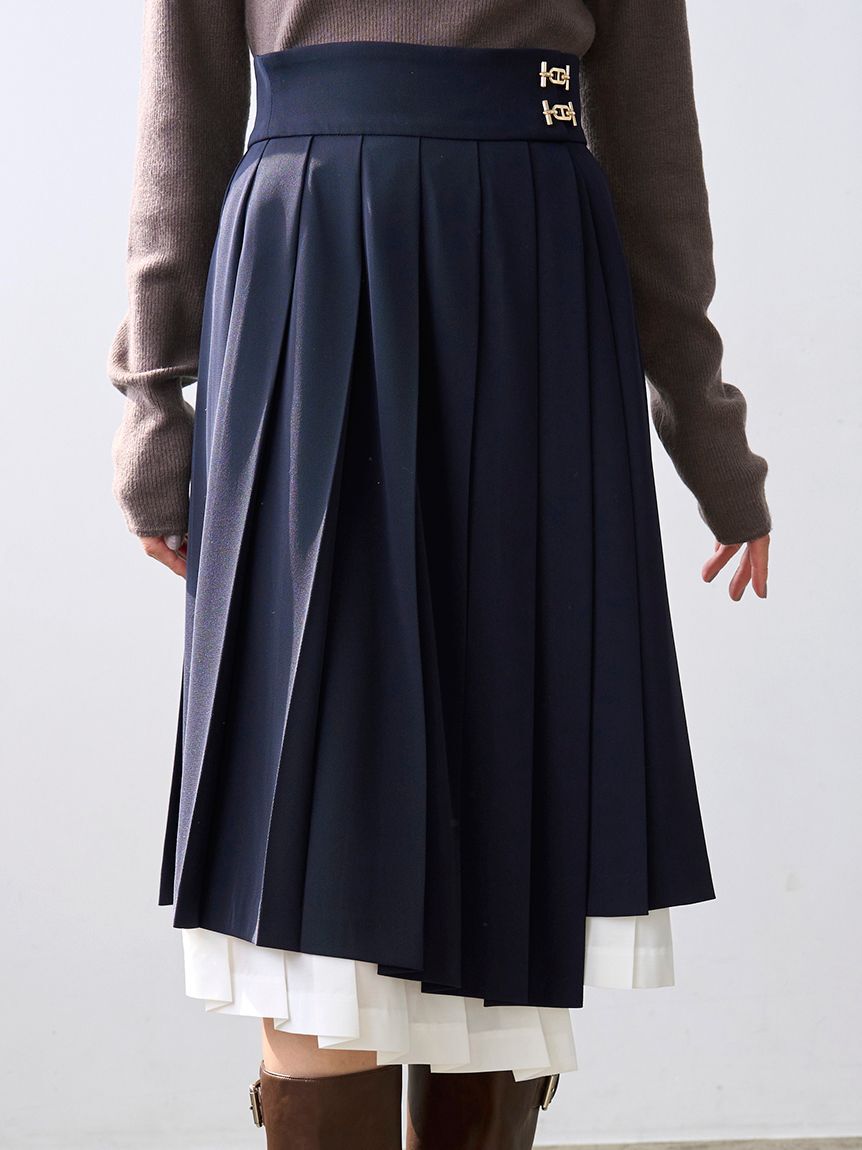 SNIDEL「プリーツレイヤードミディスカート【カンヘウォン着用】」|スカート|