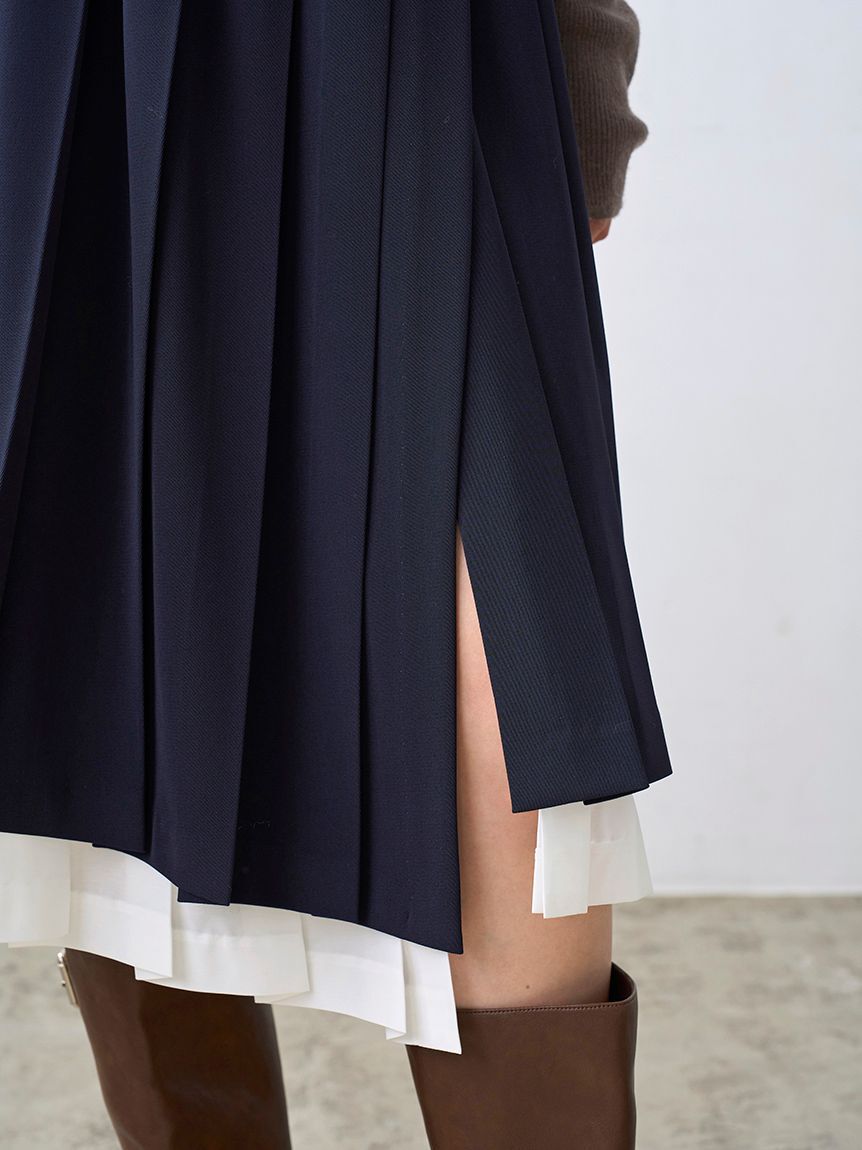 SNIDEL「プリーツレイヤードミディスカート【カンヘウォン着用】」|スカート|