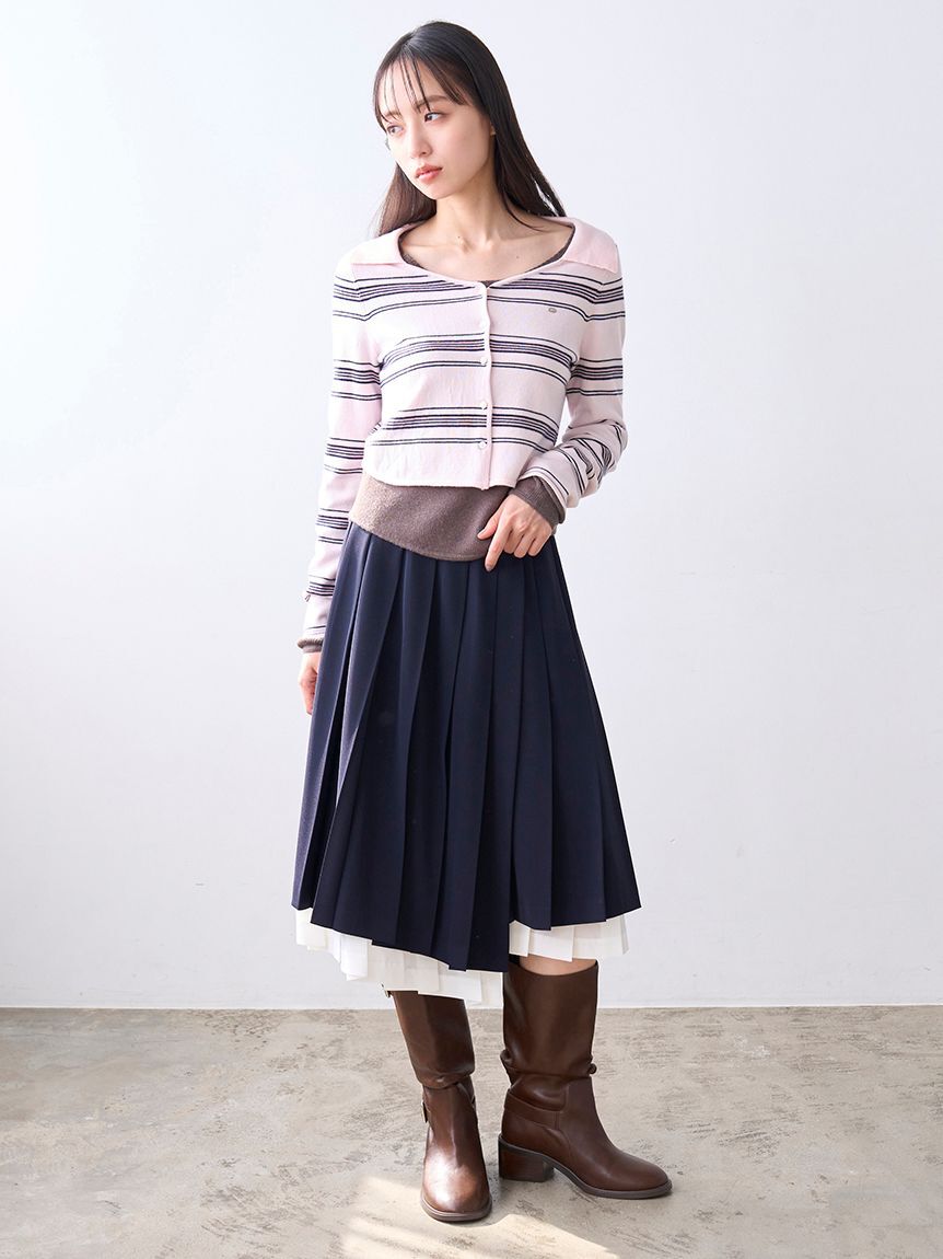 SNIDEL「プリーツレイヤードミディスカート【カンヘウォン着用】」|スカート|