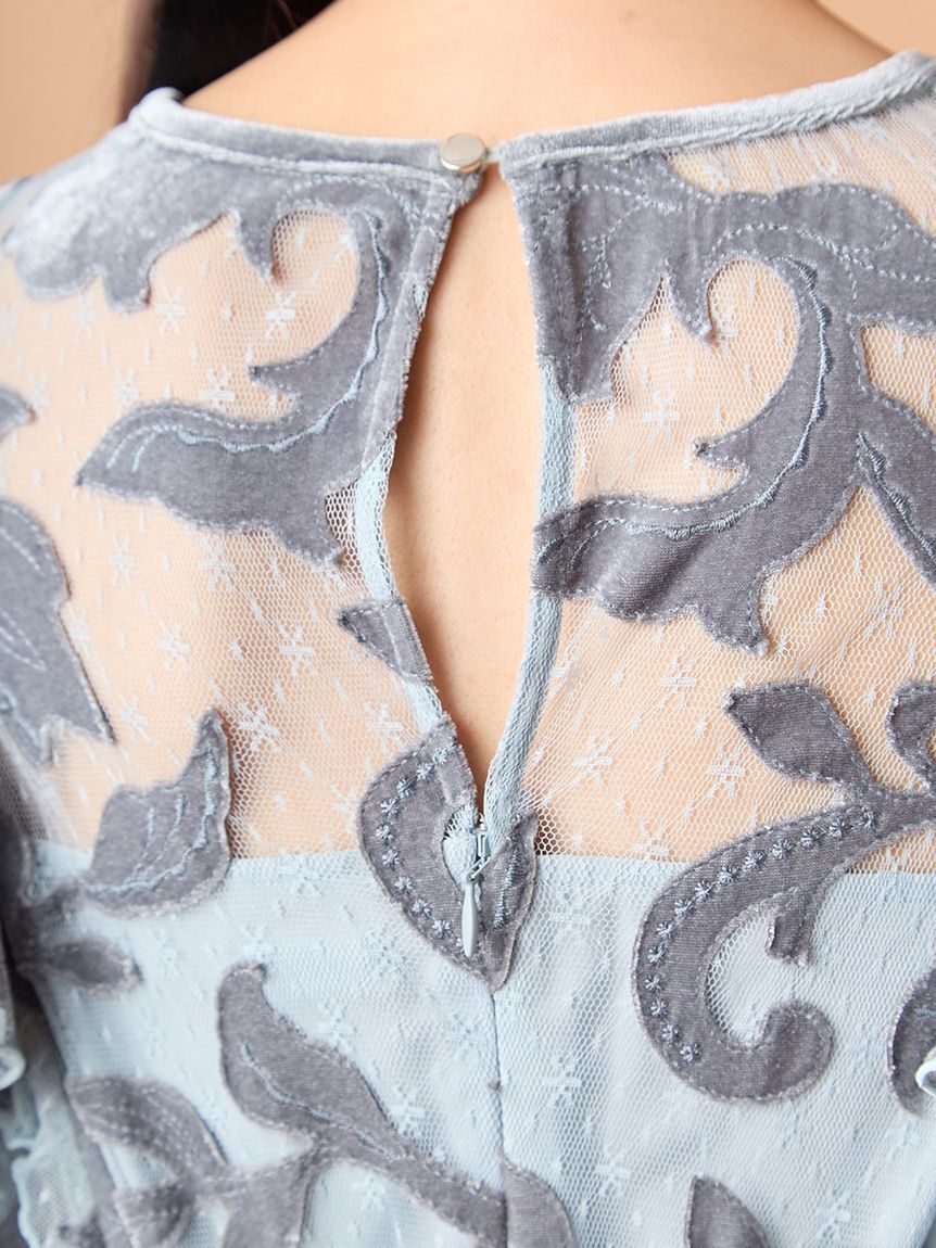 LILY BROWN「オーナメント2wayベロアドレス」|ドレス|