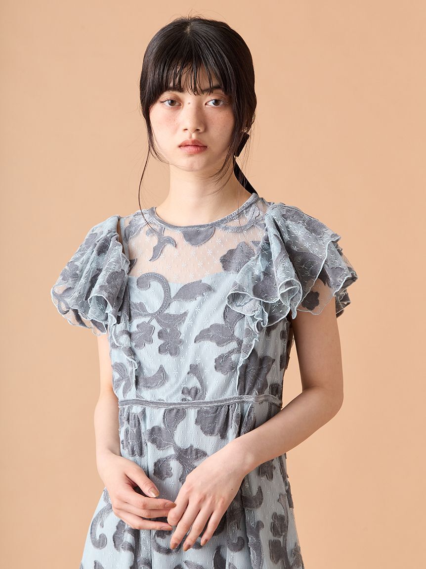 LILY BROWN「オーナメント2wayベロアドレス」|ドレス|