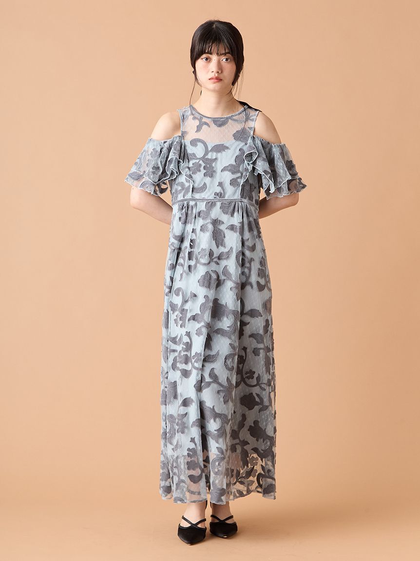 LILY BROWN「オーナメント2wayベロアドレス」|ドレス|