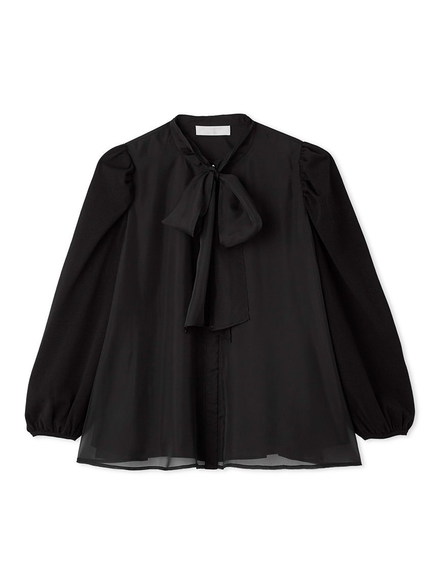 CELFORD「【ウォッシャブル】ニットコンビレイヤードフレアブラウス」|シャツ・ブラウス|BLK