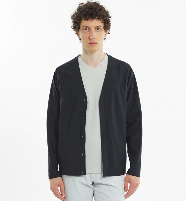 MACKINTOSH PHILOSOPHY「ドライフラットストレッチ ラグランカーディガン ハイテンショントリコット」|ブルゾン・スタジャン|ブラック