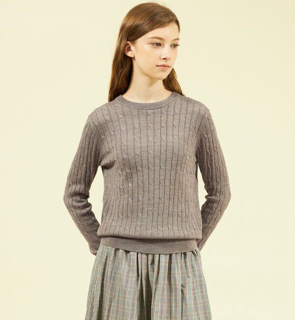 MACKINTOSH PHILOSOPHY「ケーブルニットプルオーバー」|ニット・セーター|グレージュ