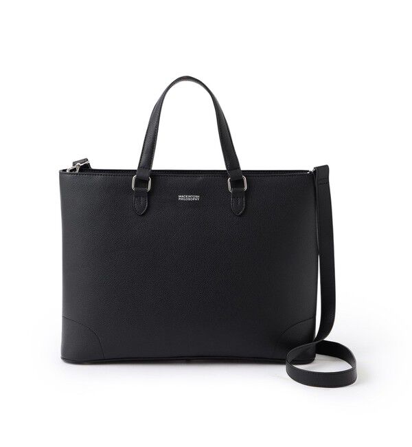 MACKINTOSH PHILOSOPHY「シンセティックシュリンクレザー 2WAYトートバッグ」|トートバッグ|ブラック