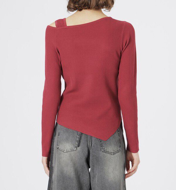  「カットアウトアシンメトリーヘムプルオーバー」|ニット・セーター|