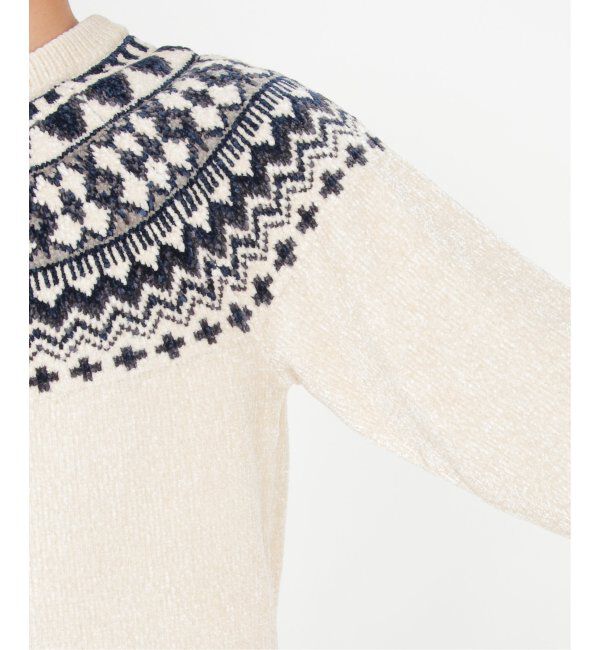 ikka「球心柄モールクルーニット」|ニット・セーター|